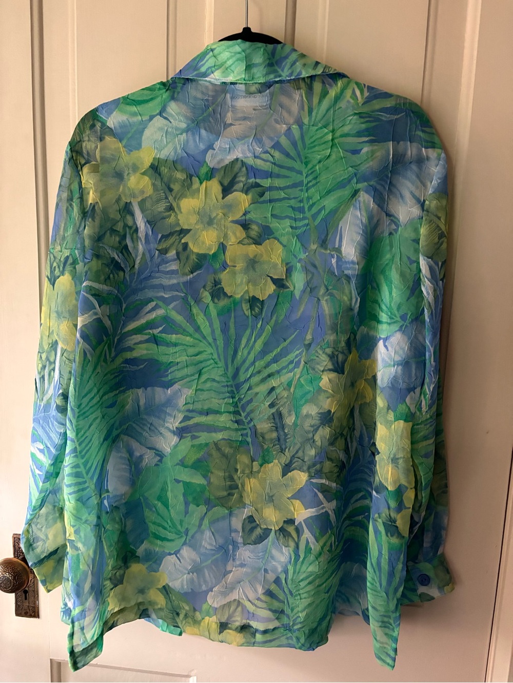 Draper's & Damon's Sheer Tropical Print Blouse with Matching Shell - Picture 2 of 8